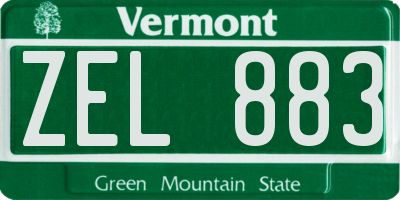 VT license plate ZEL883
