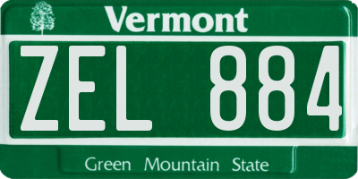 VT license plate ZEL884