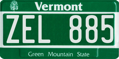 VT license plate ZEL885