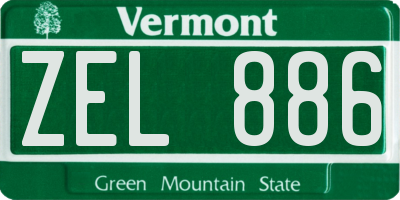 VT license plate ZEL886