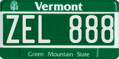 VT license plate ZEL888
