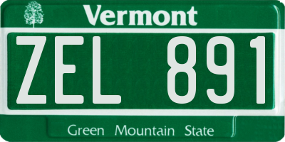 VT license plate ZEL891