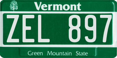 VT license plate ZEL897