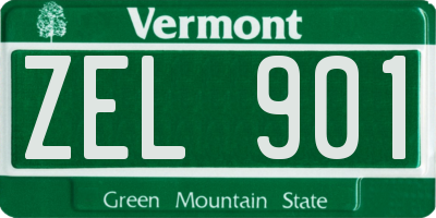 VT license plate ZEL901