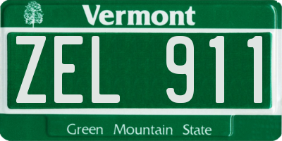 VT license plate ZEL911