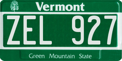 VT license plate ZEL927