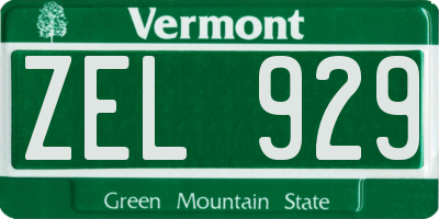 VT license plate ZEL929