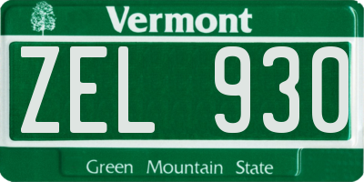 VT license plate ZEL930