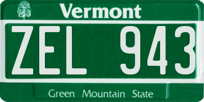 VT license plate ZEL943