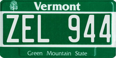 VT license plate ZEL944