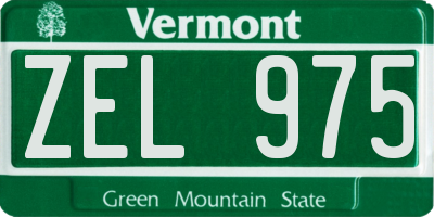 VT license plate ZEL975