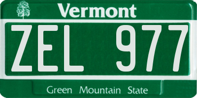 VT license plate ZEL977