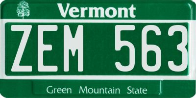 VT license plate ZEM563