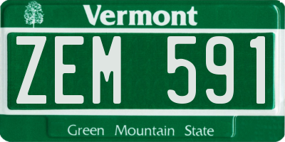 VT license plate ZEM591