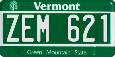 VT license plate ZEM621