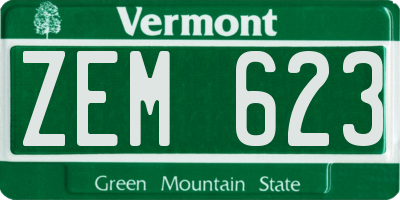 VT license plate ZEM623
