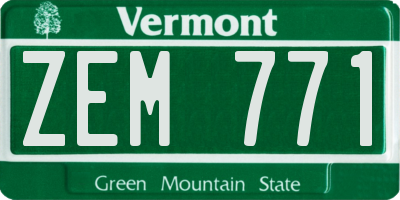 VT license plate ZEM771