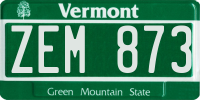 VT license plate ZEM873