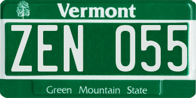 VT license plate ZEN055