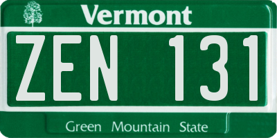 VT license plate ZEN131