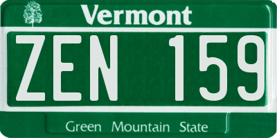 VT license plate ZEN159