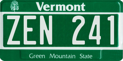 VT license plate ZEN241
