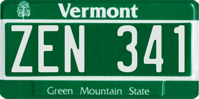 VT license plate ZEN341