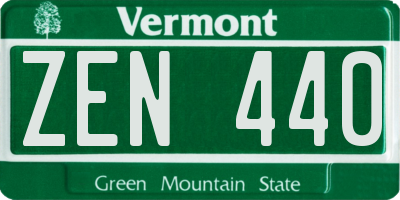 VT license plate ZEN440