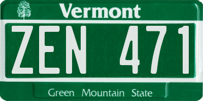 VT license plate ZEN471