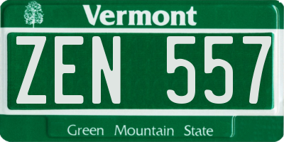 VT license plate ZEN557