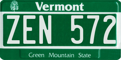 VT license plate ZEN572