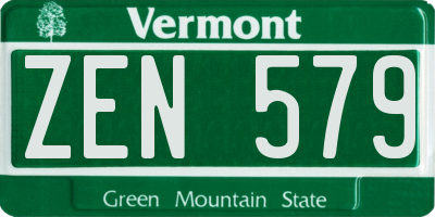 VT license plate ZEN579