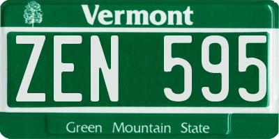 VT license plate ZEN595