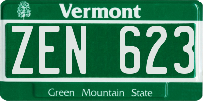 VT license plate ZEN623