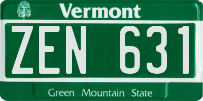 VT license plate ZEN631