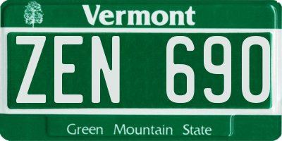 VT license plate ZEN690