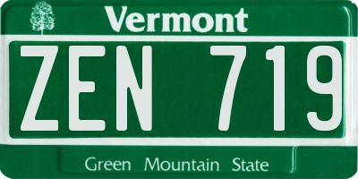 VT license plate ZEN719