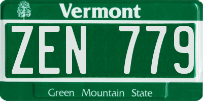 VT license plate ZEN779