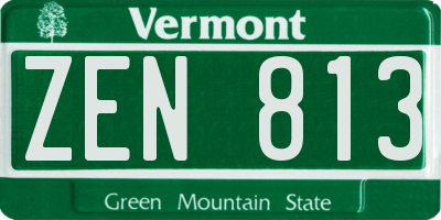 VT license plate ZEN813