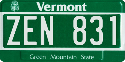 VT license plate ZEN831