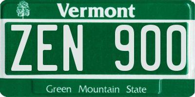 VT license plate ZEN900