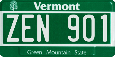 VT license plate ZEN901