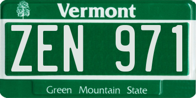 VT license plate ZEN971