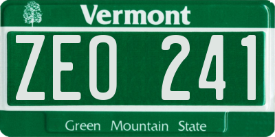 VT license plate ZEO241