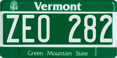 VT license plate ZEO282