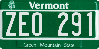 VT license plate ZEO291