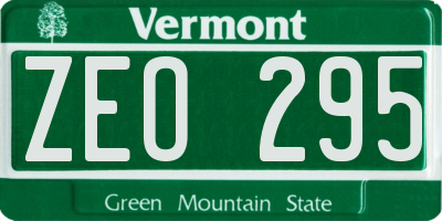 VT license plate ZEO295