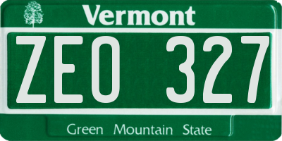 VT license plate ZEO327