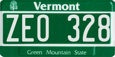 VT license plate ZEO328