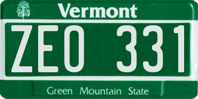VT license plate ZEO331